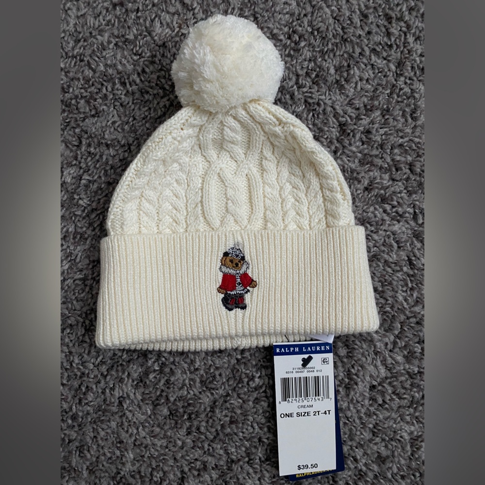 COPY - Beige Ralph Lauren Toddler Hat 2T - 4T. Brand new with tags.